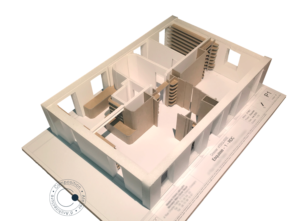Bouton pour atteindre le descriptif des projets d'architecture de restructuration d'une maison à Chevry-Cossigny • Composition Atelier d'Architecture