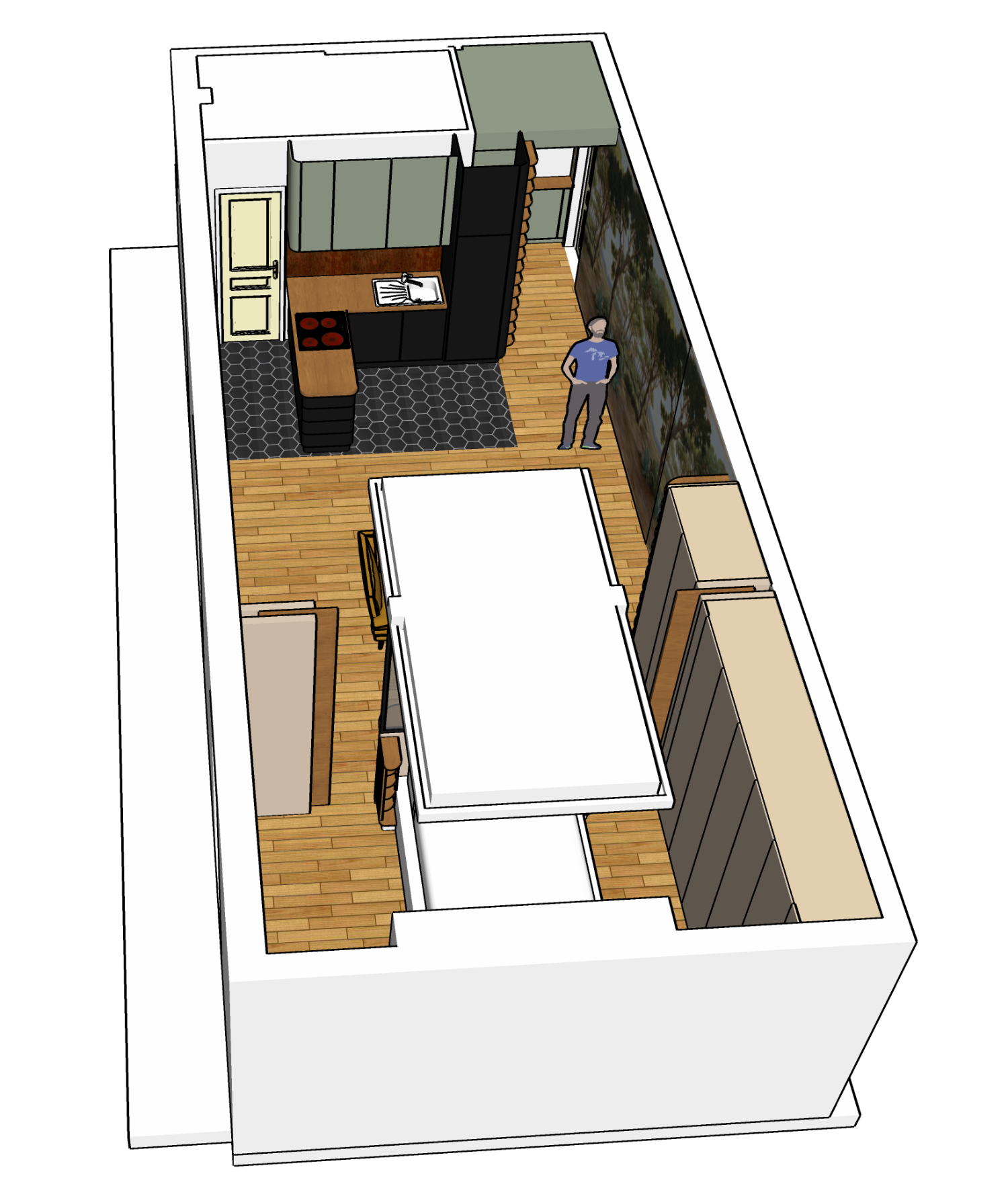 Perspective de l'appartement dans son état projeté.