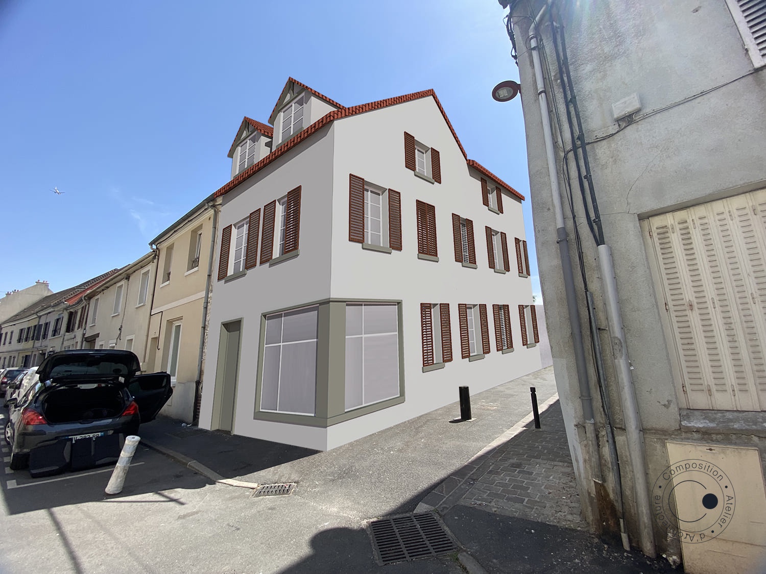 Bouton pour atteindre le descriptif du projet Extension et reconstruction d'un ensemble parcellaire