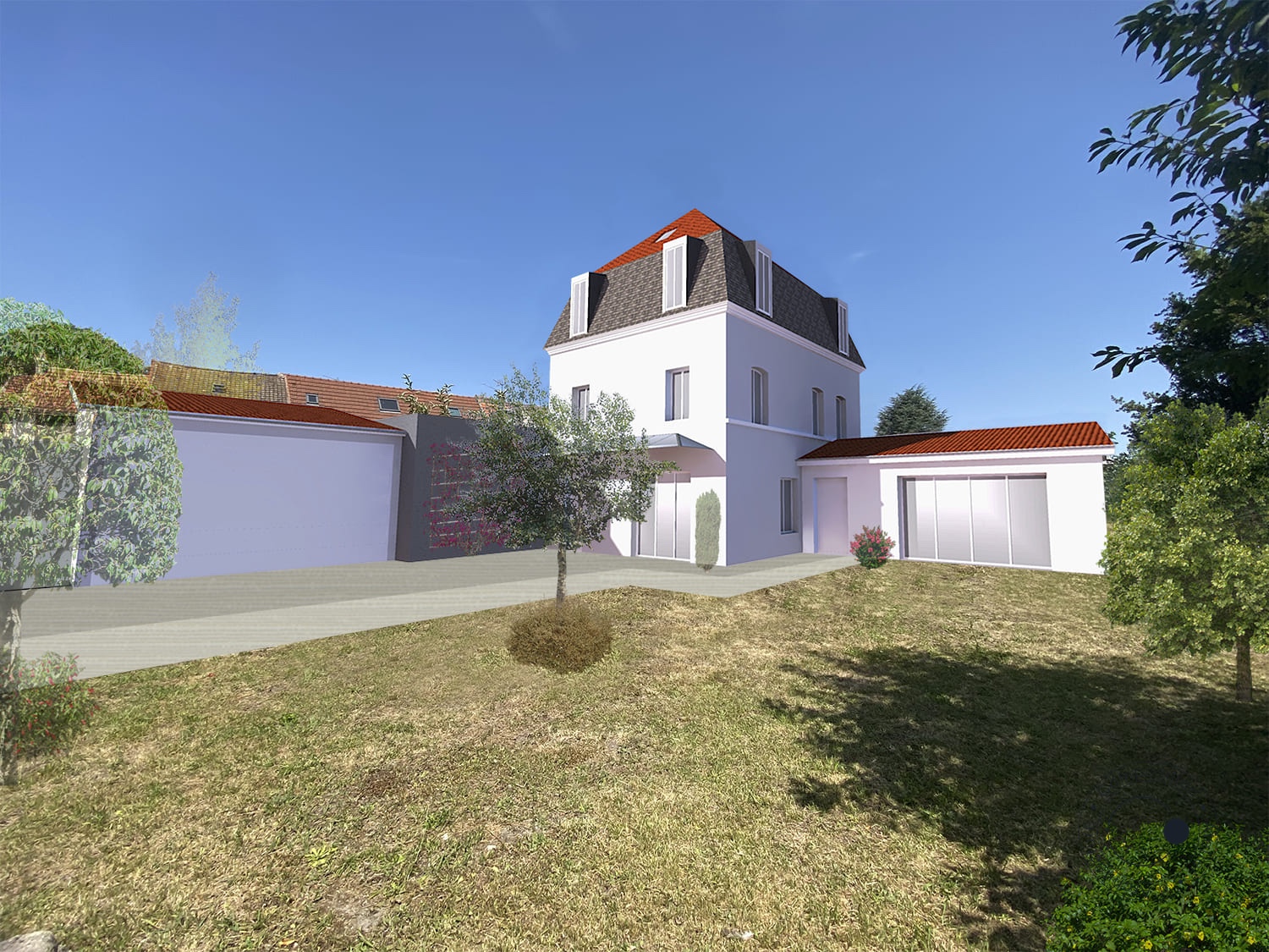 Photo de l'extension de la maison de ville projeté.